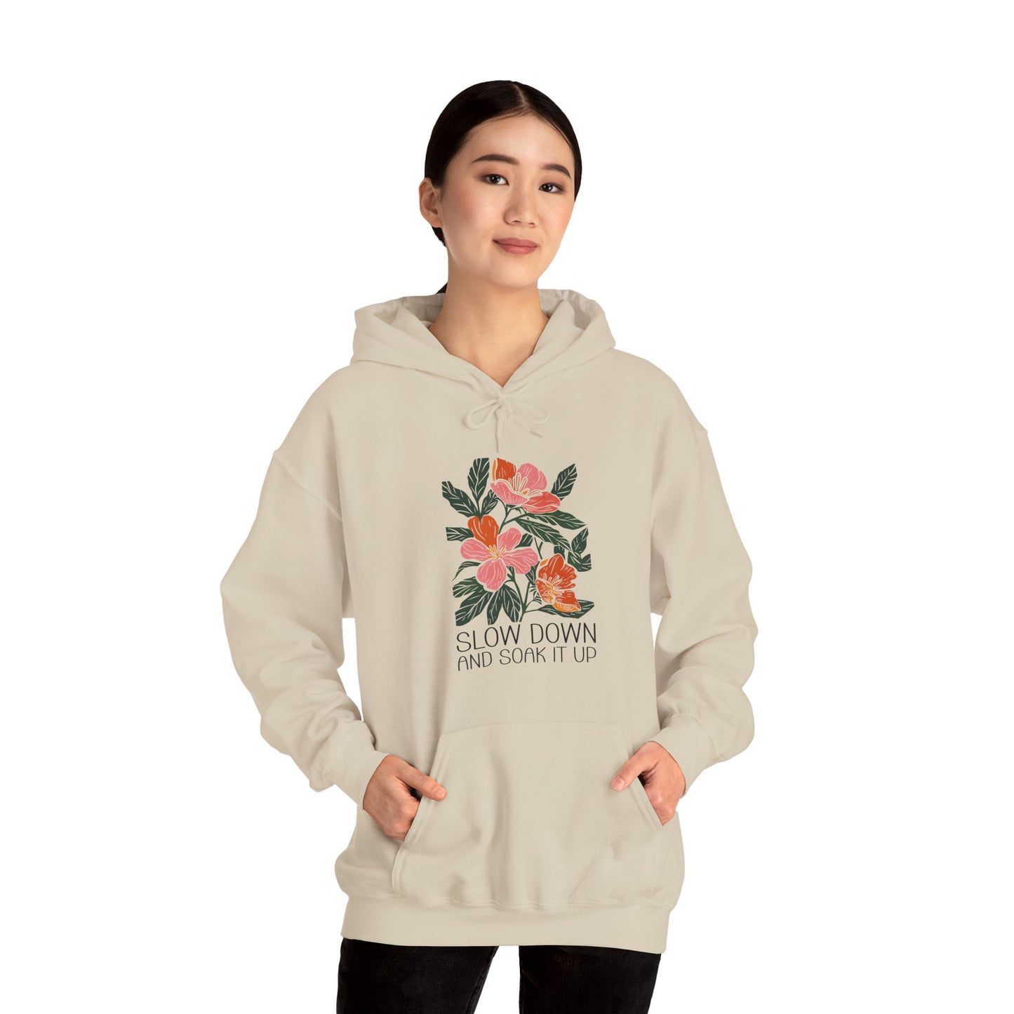 Boho Floral Hooded Sweatshirt